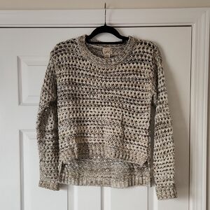 Women's Knit Sweater - Cream and Brown